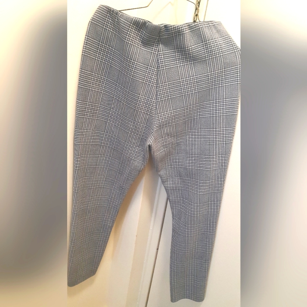 Plaid dress pants elastic waist.